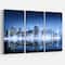 Designart - Night New York City Mirrored - Cityscape Canvas Art Print